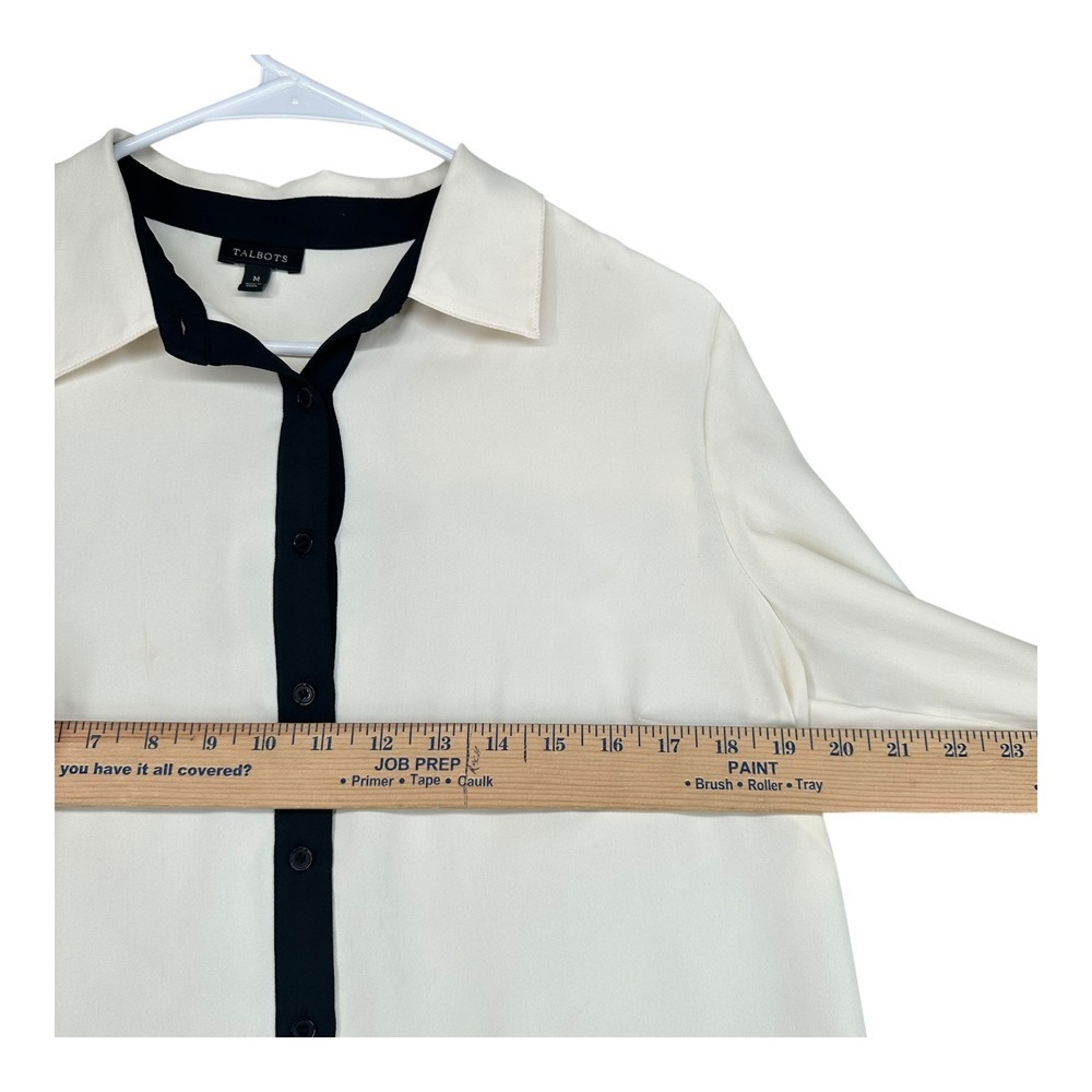 Talbots M Medium Colorblock Button Oversized Blou… - image 6